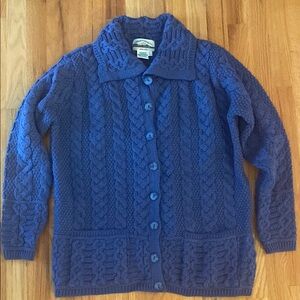 Aran Crafts blue sweater size large